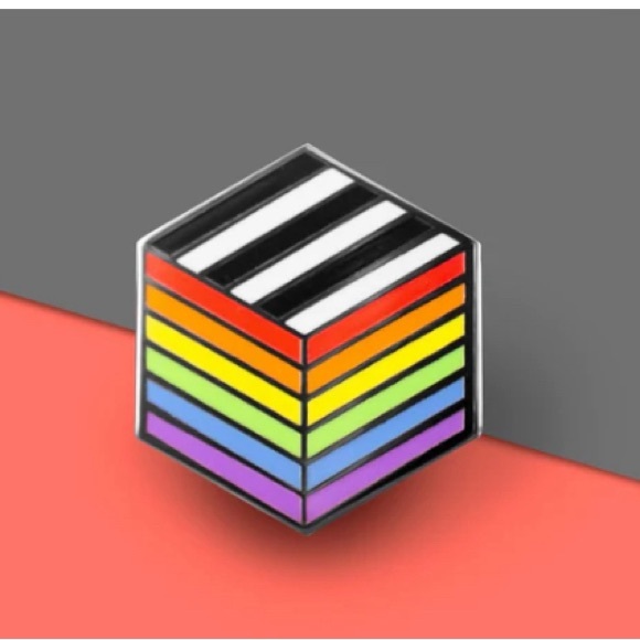 2/$25 NEW Proud Zebra Rainbow Ally Flag - Flag Cube Pin PRIDE Rainbow Enamel Pin - Picture 5 of 5